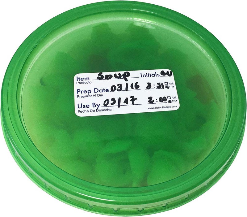 إن ستوك ليبلز.كوم ملصقات قابلة للكتابة لتحديد تاريخ تحضير الطعام، تاريخ انتهاء الصلاحية، لاصق دائم، 1 × 2 بوصة، 500 ملصق إجمالاً - Image 4